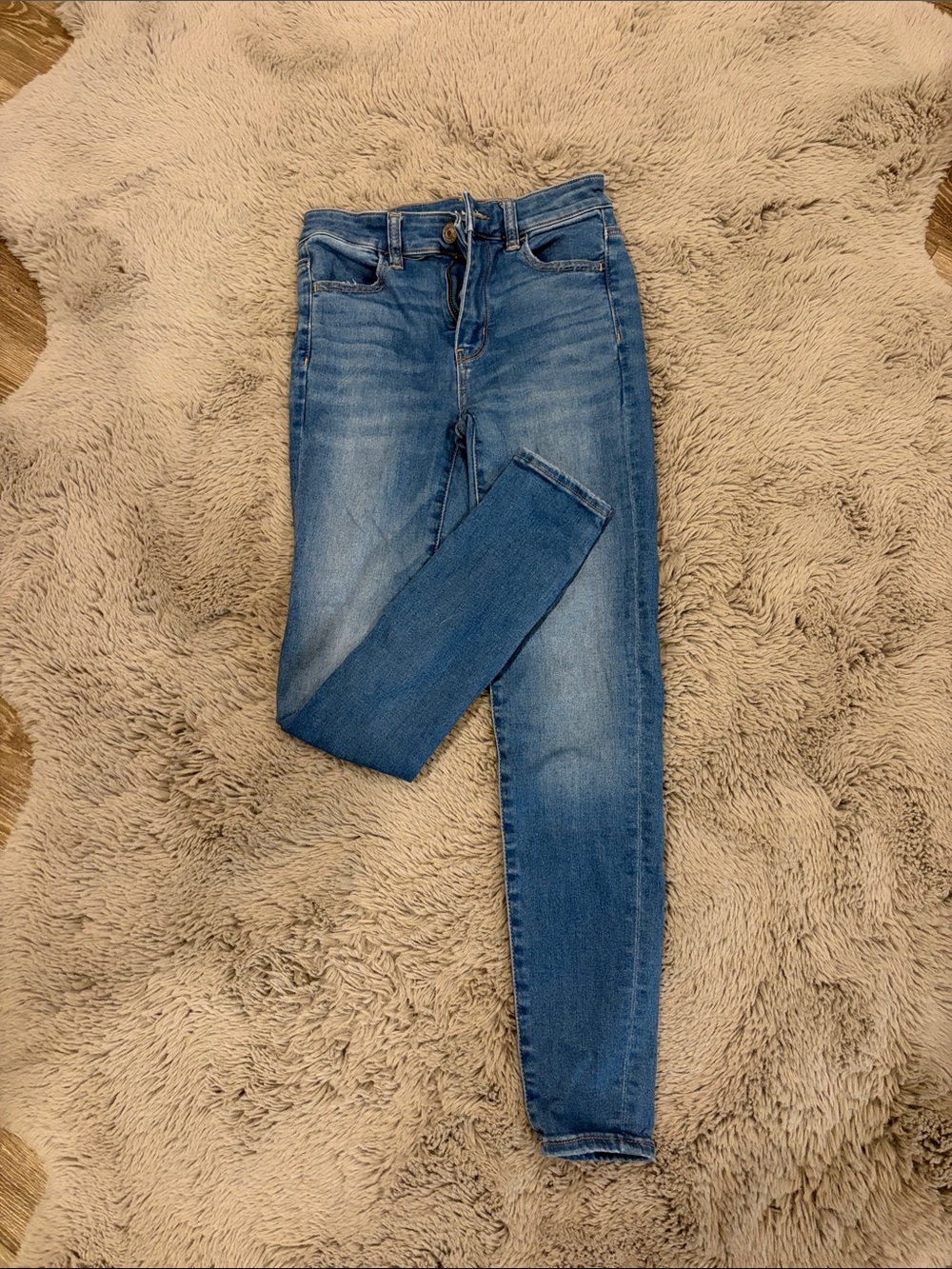 American Eagle Next Level Stretch Skinny Jeans Blue Size 0 short